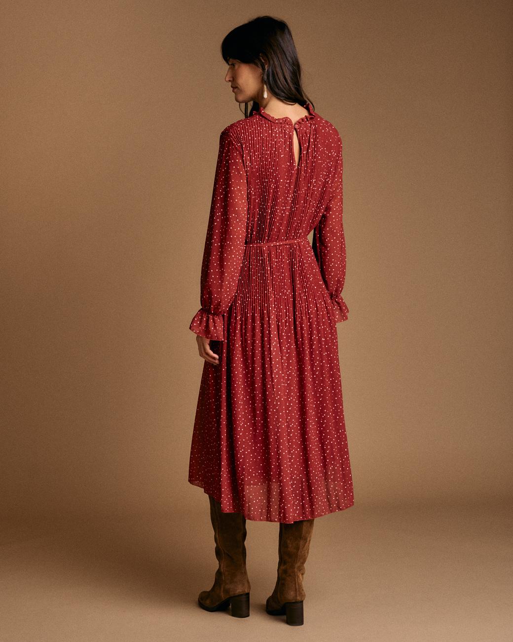 Garnet Polka Dot Dress