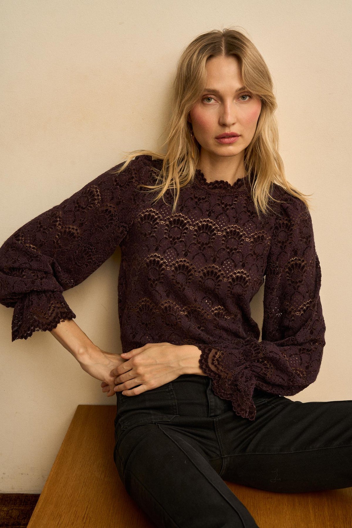 Adelina Floral Lace Blouse