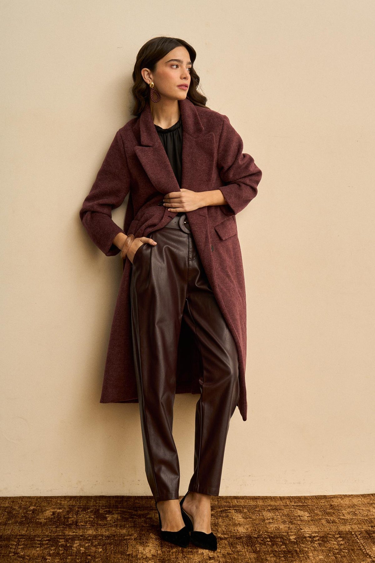 Eulalie Wool-Blend Wrap Coat