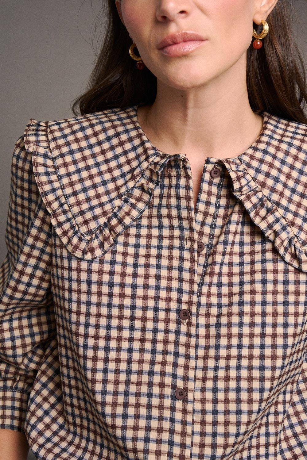Bérénice Check print Blouse